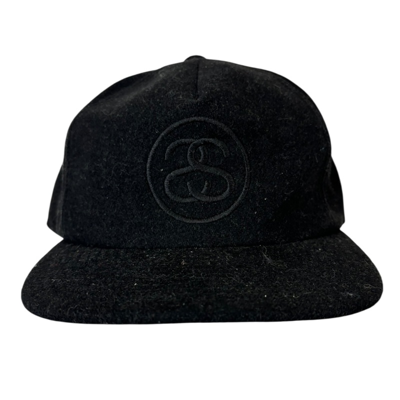 Stussy Tonal Wool SS Link SnapBack Hat Black