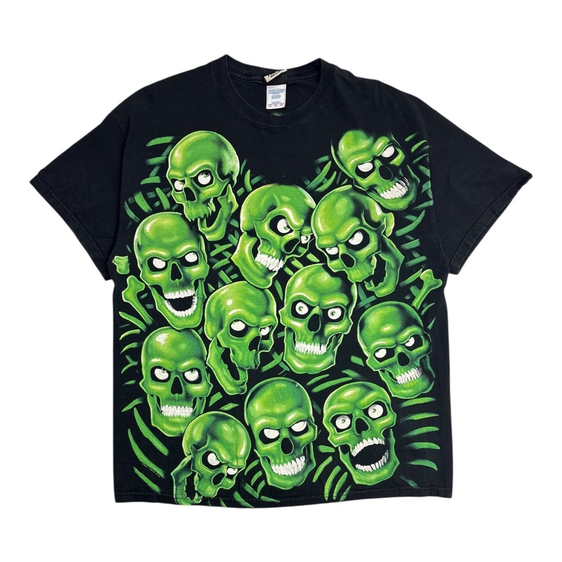 Vintage Liquid Blue Skull Pile T-Shirt