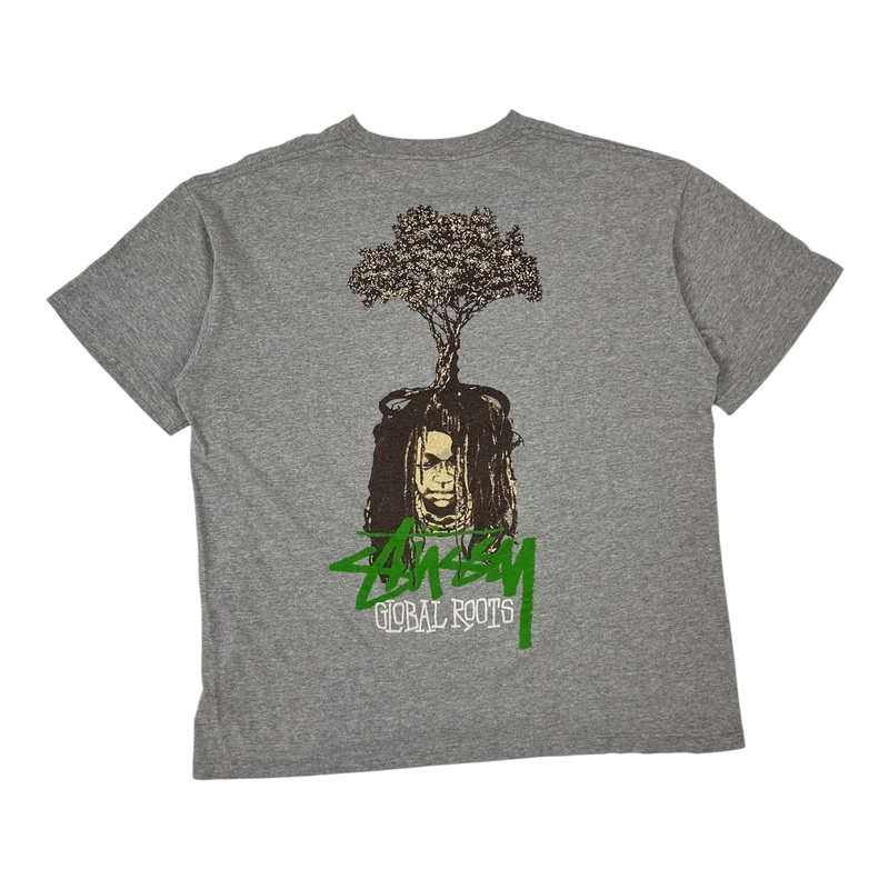 Vintage Stussy Global Roots T-Shirt Grey