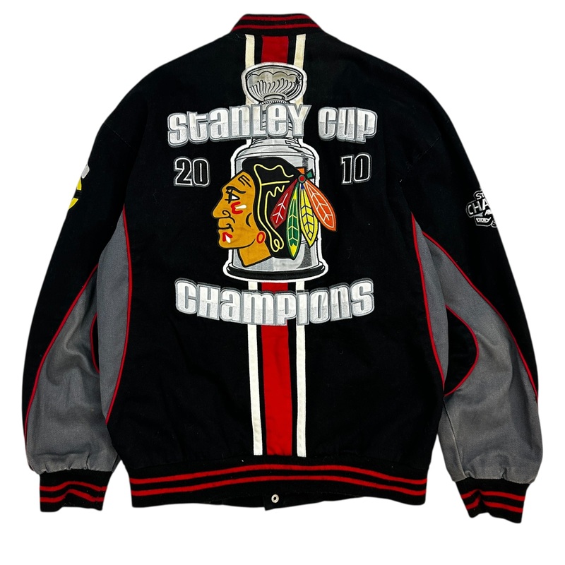 2010 Chicago Blackhawks Stanley Cup Champions Jeff Hamilton Varsity Jacket