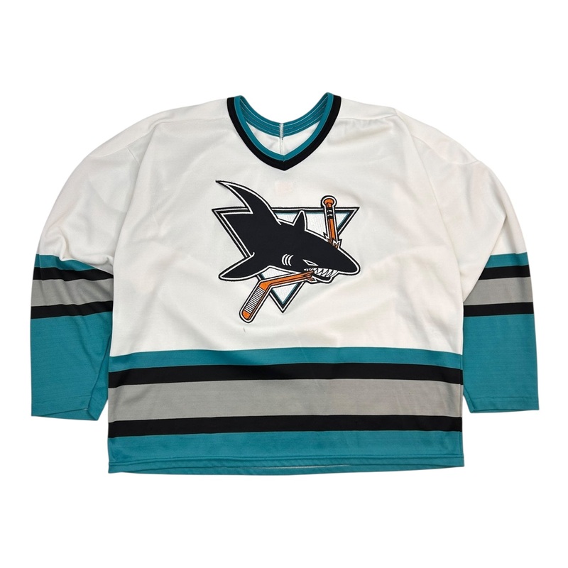 Vintage CCM San Jose Sharks Away Jersey White/Teal