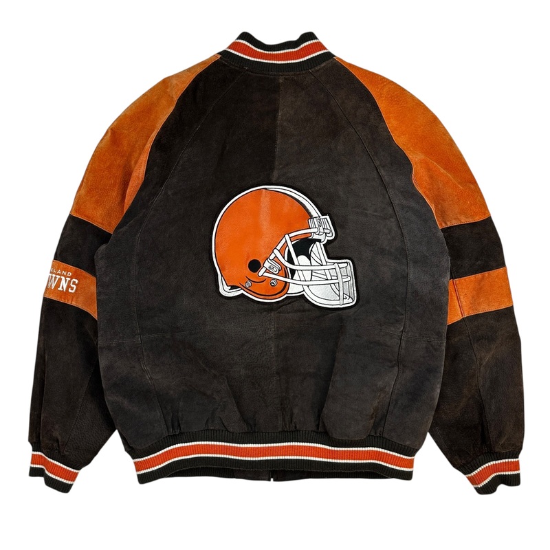 Vintage Cleveland Browns Suede Varsity Brown/Orange