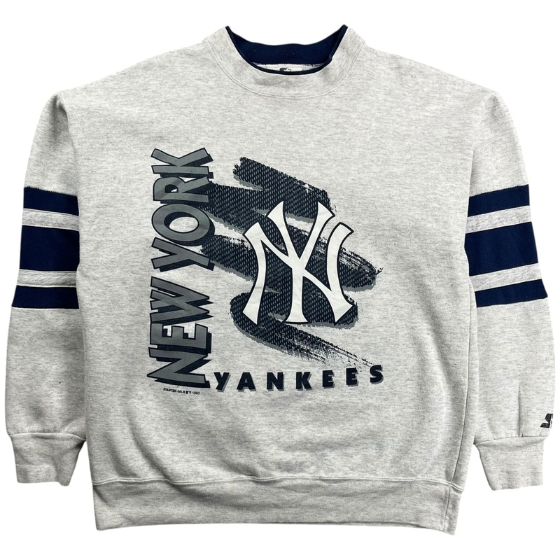 Vintage Starter New York Yankees Crewneck Light Grey