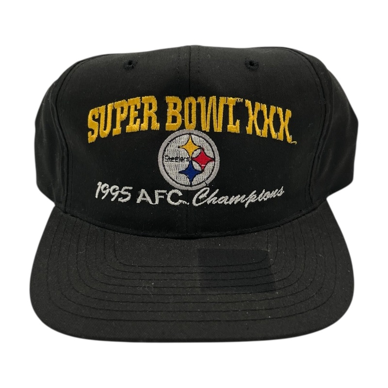 Vintage Super Bowl XXX Pittsburgh Steelers Snapback Hat Black