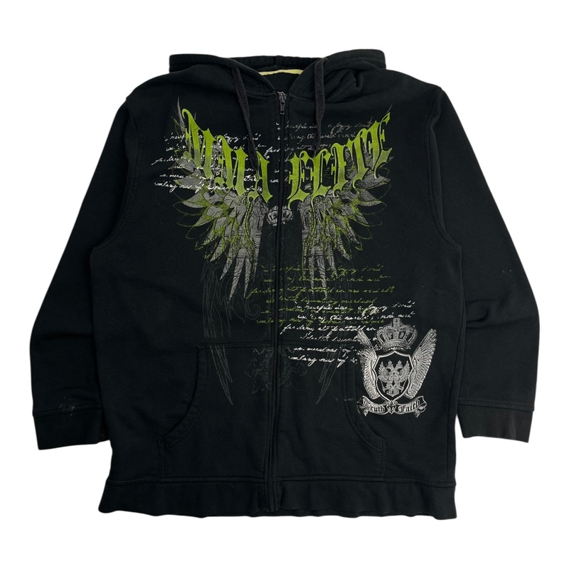 Vintage Y2K MMA Elite Wings Hooded Sweatshirt Black