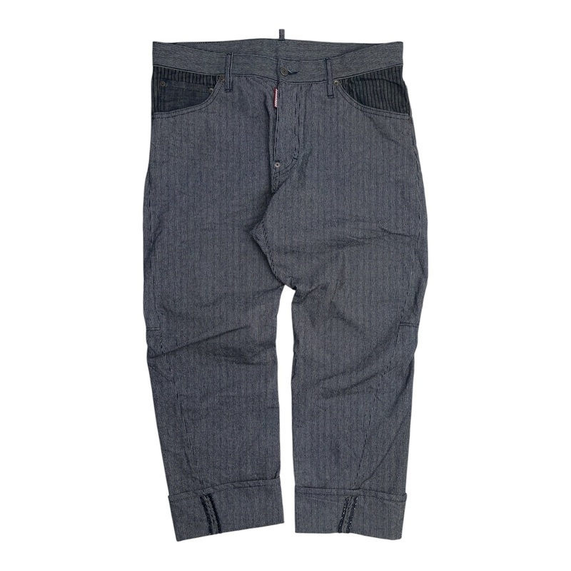 Y2K Dsquared Pinstriped Cuffed Trouser Blue