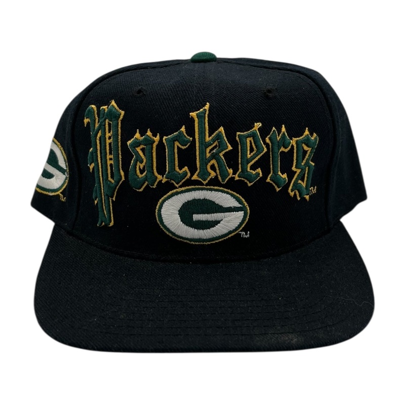 Vintage Green Bay Packers Snapback Hat Black