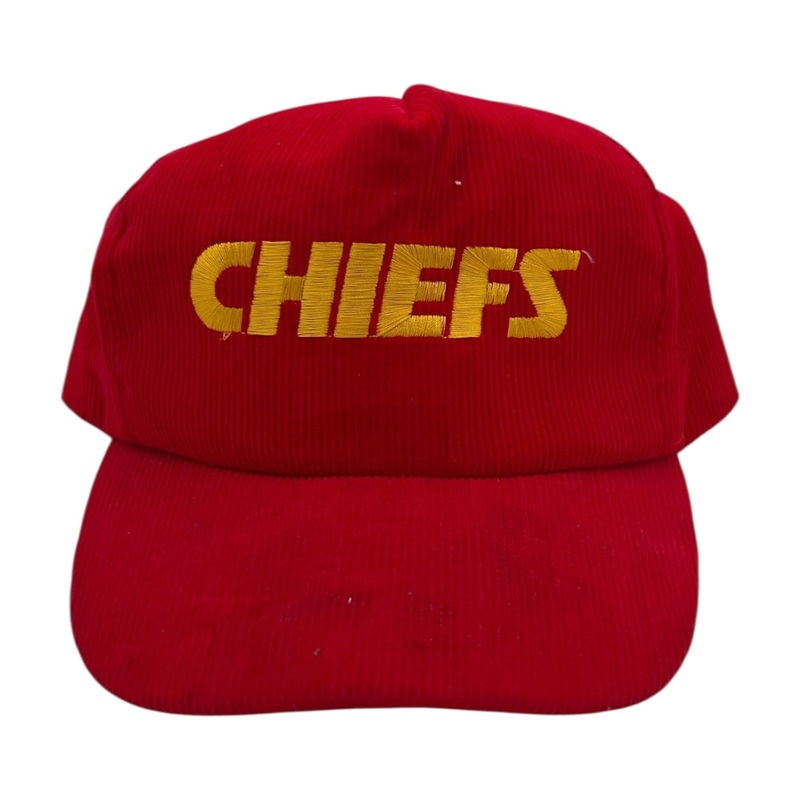 Vintage Kansas City Chiefs Corduroy Snapback Hat Red
