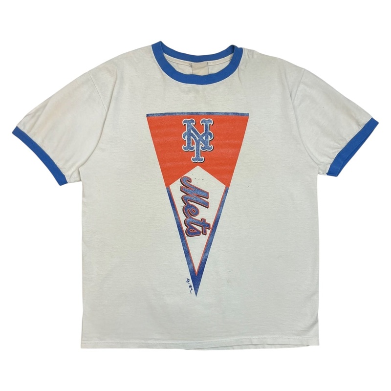 Vintage New York Mets Ringer Tee White/Blue