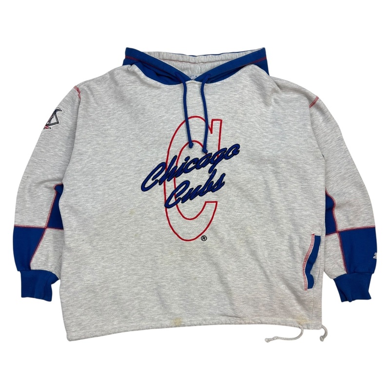 Vintage Starter Chicago Cubs Hoodie White/Blue