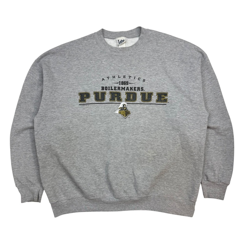 Vintage University Of Purdue Boilermakers Crewneck Grey