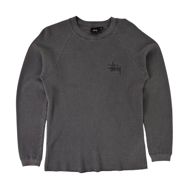 Stussy Raglan Thermal Long Sleeve Grey