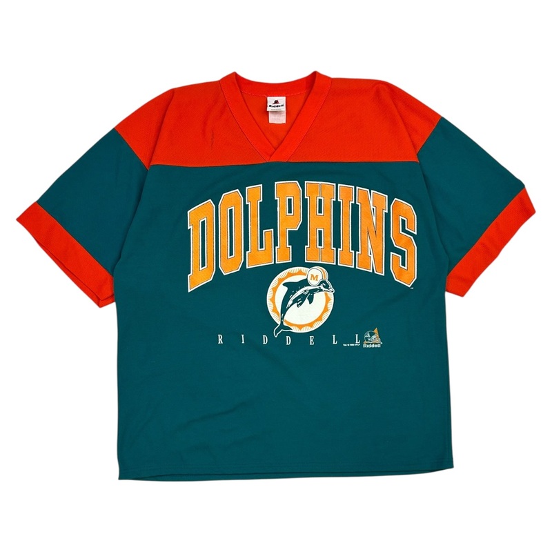 Vintage Riddell 1996 Miami Dolphins Jersey Orange/Teal