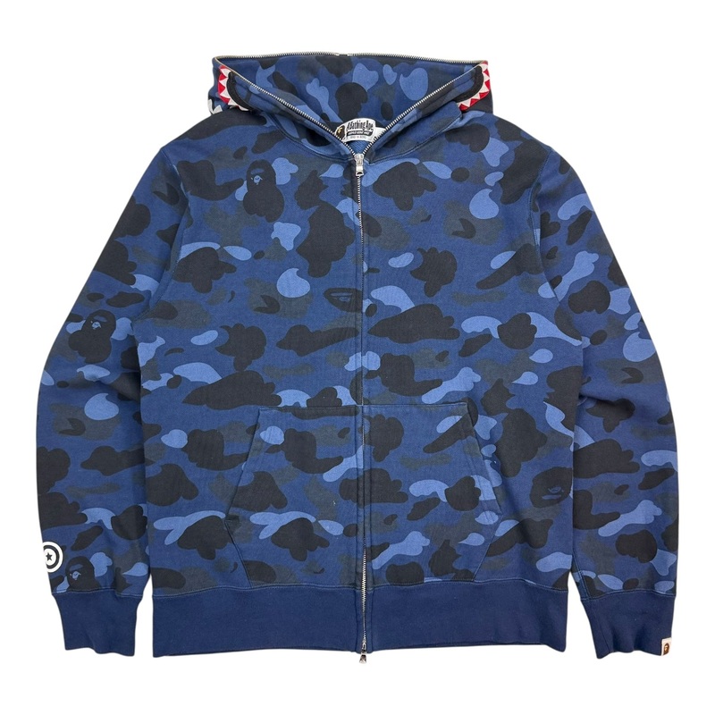 Bape Colour Camo 2nd Shark Hoodie Blue