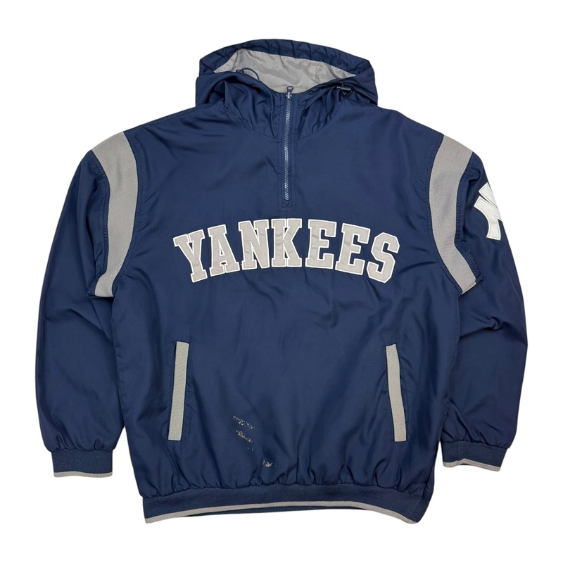 Vintage New York Yankees Anorak Light Weight Windbreaker Blue