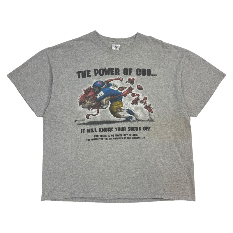 Vintage The Power Of God Football Tee