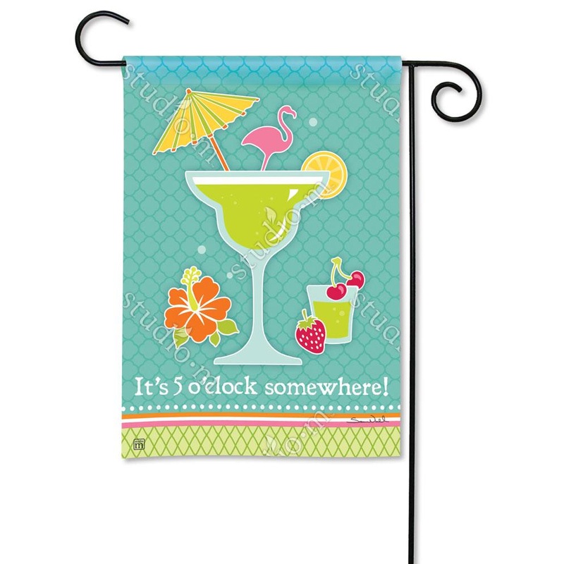 Cocktail Time Garden Flag