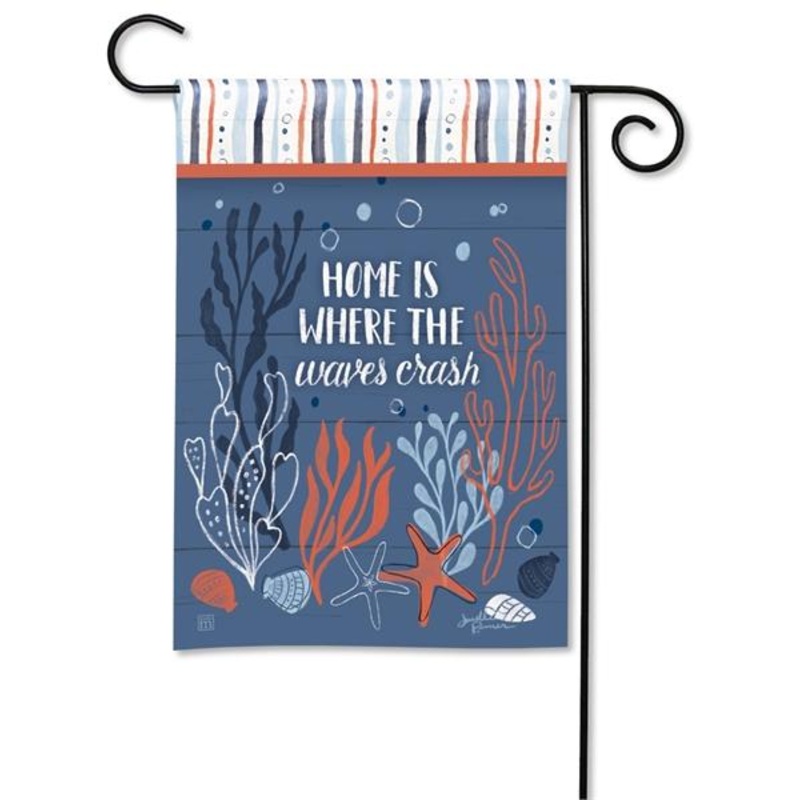 Waves Crash Garden Flag