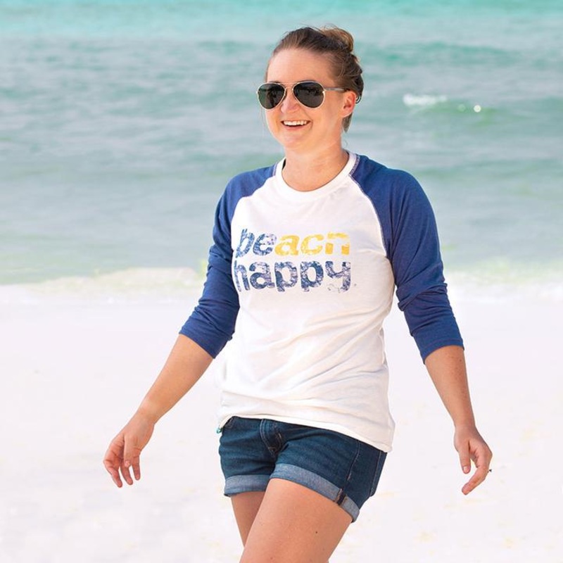 30A Beach Happy Recycled Baseball Tee
