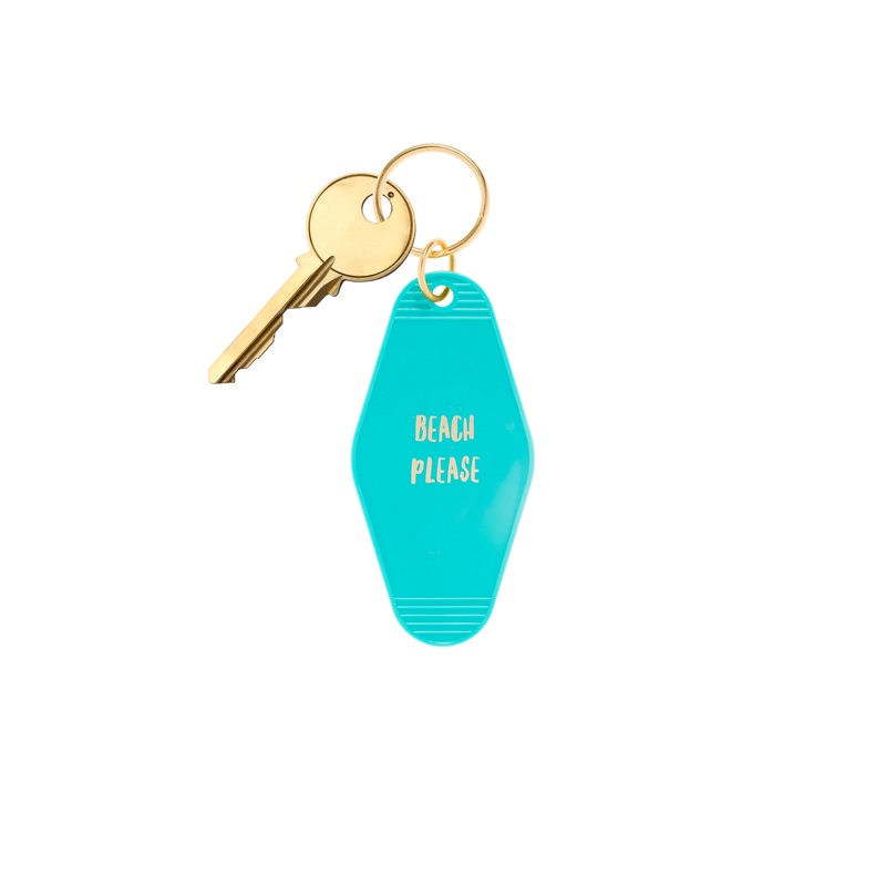 Beach Please Retro Motel Keychain