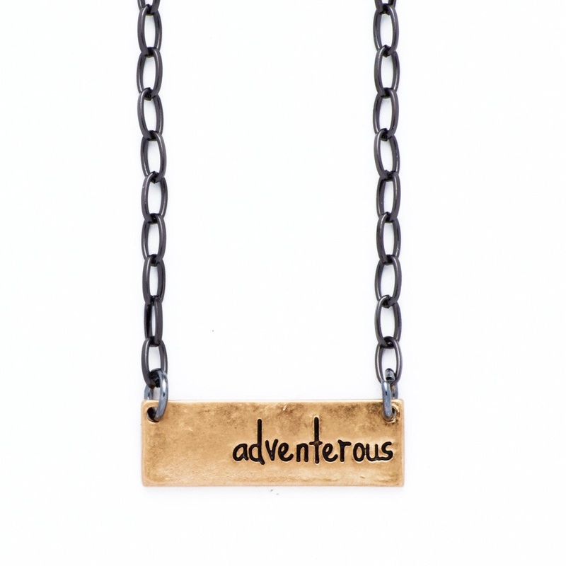 Bops Adventerous Personality Etched Bar Necklace