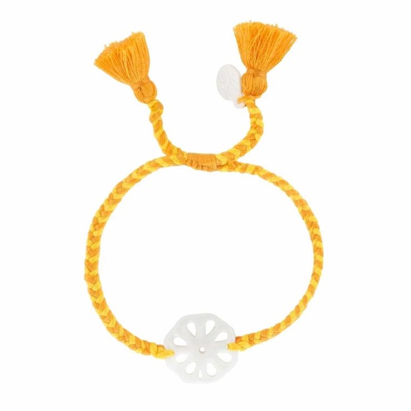 Citrus Bracelet|Sunburst Yellow|Button|Tassel