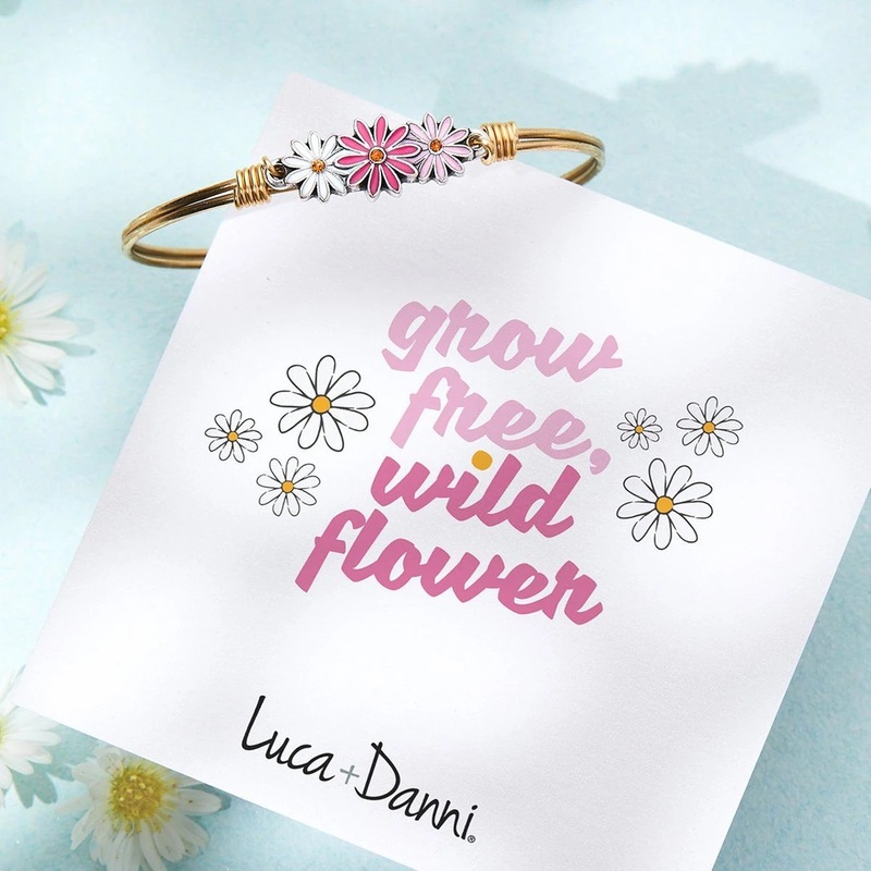 Daisies Pink Ombre Bangle Bracelet