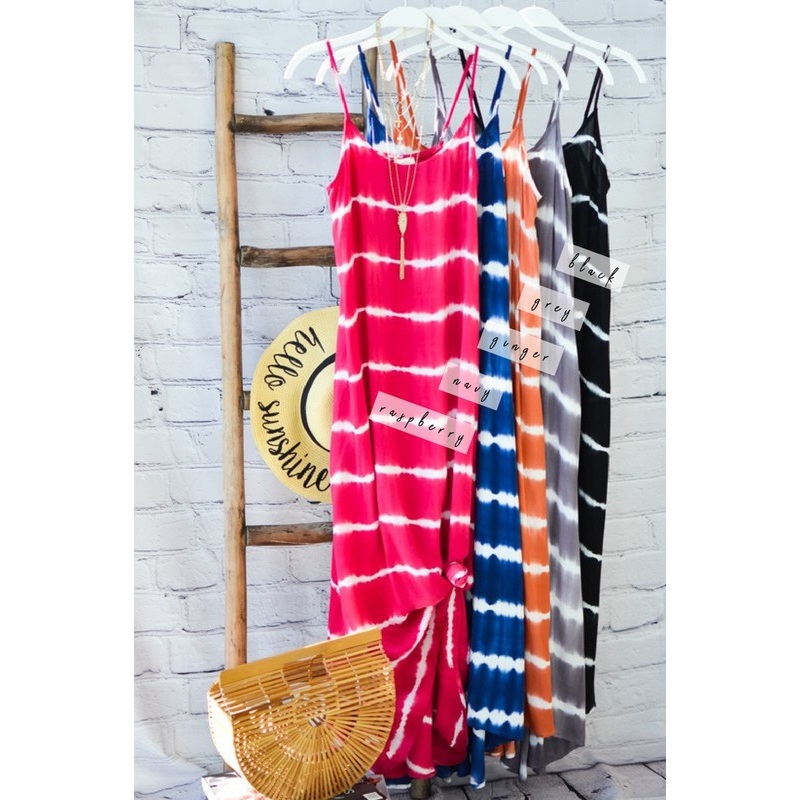 Elysian Tye-Dye Dress|Pink|Navy|Orange|Black|Grey|Small|Medium|Large
