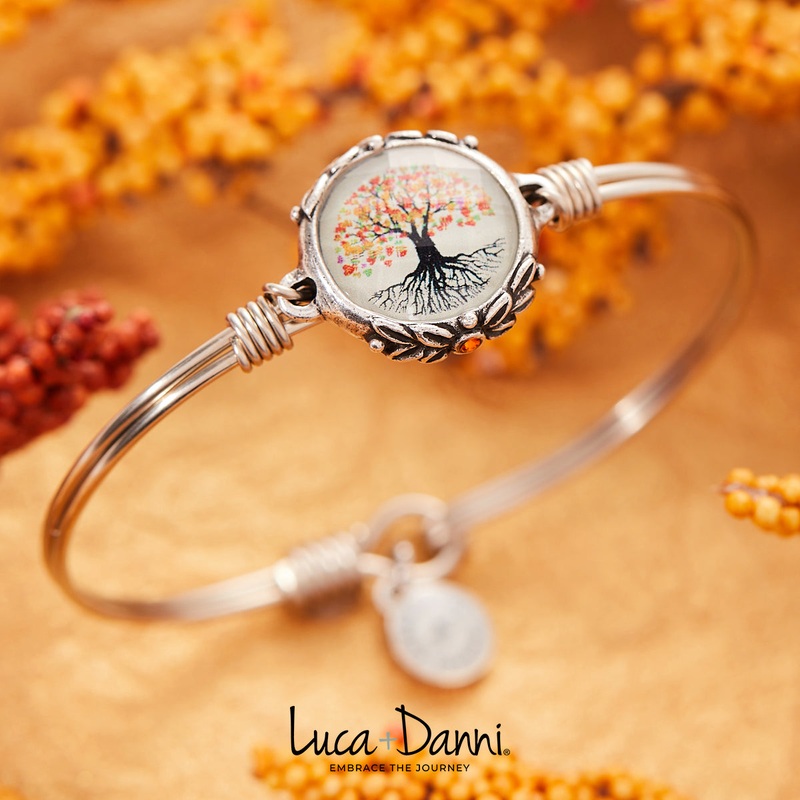 Fall Foliage Family Tree Bangle Bracelet