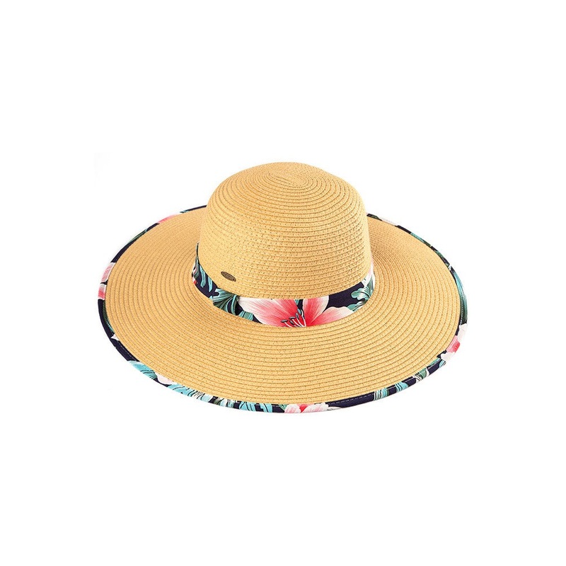 Floral Sun Hat (Navy)