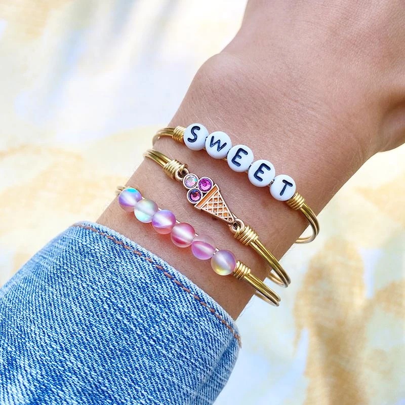 Ice Cream Cone Bangle Bracelet