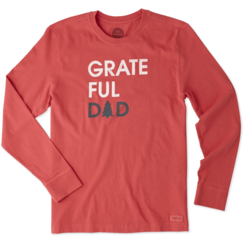 Men’s Grateful Dad Evergreen Long Sleeve Crusher Tee