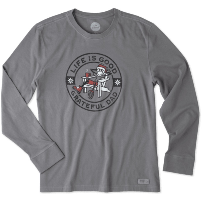 Men’s Grateful Dad Holiday Long Sleeve Crusher Tee