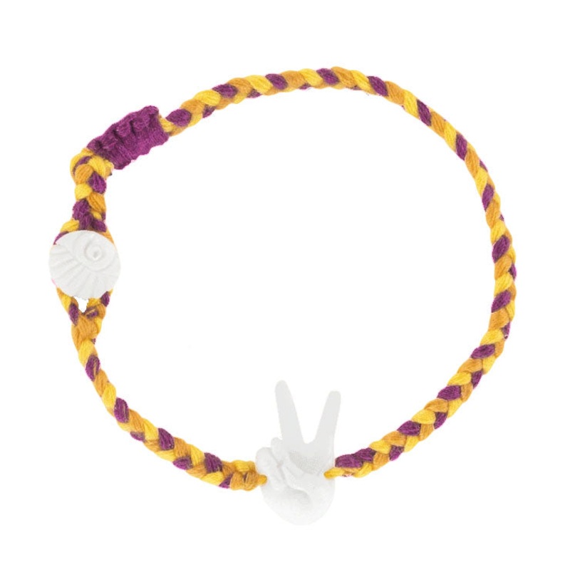 Peace Hand Bracelet|Saffron|Button