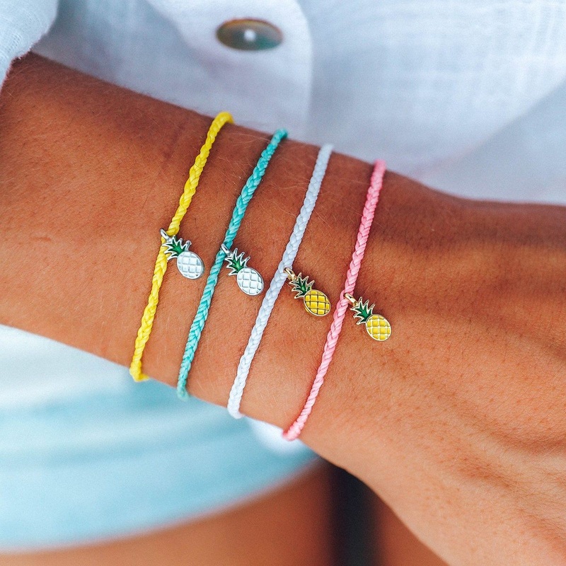 Pineapple Charm Bracelet|Pink|White|Seafoam|Yellow
