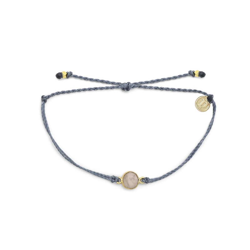 Rose Quartz Charm Bracelet|Dusty Blue