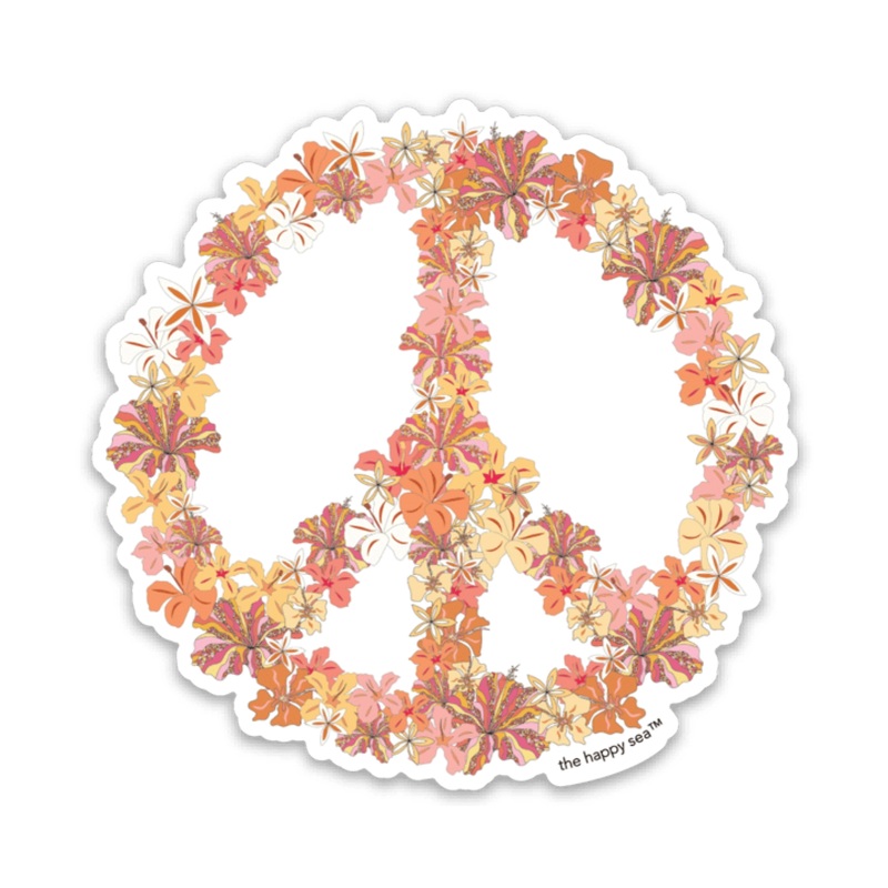 3 Peace Hibiscus Vinyl Sticker