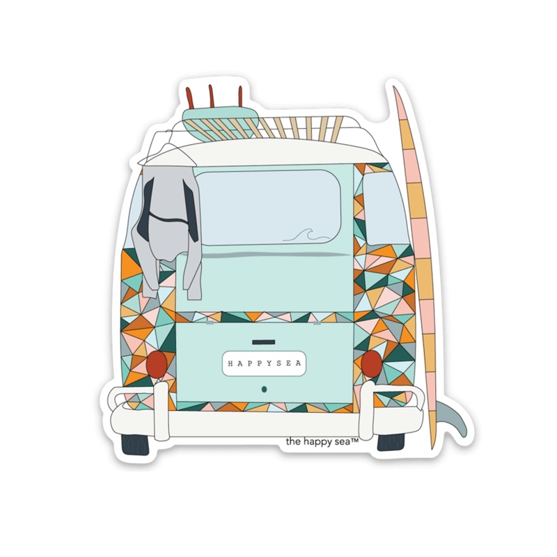 3 Surf Van Back Vinyl Sticker