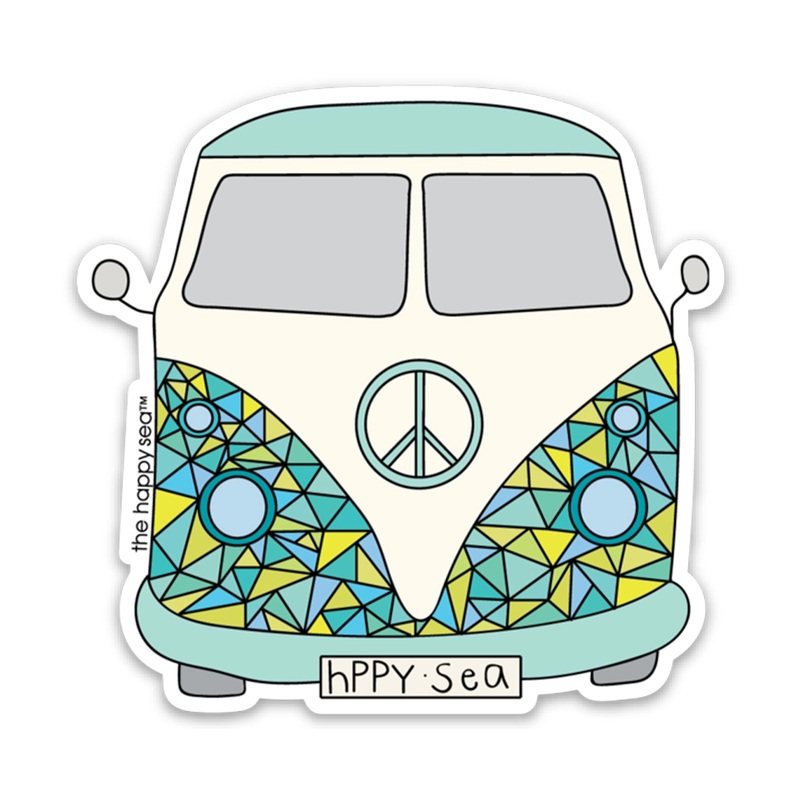 3 VW Van Peace Vinyl Sticker