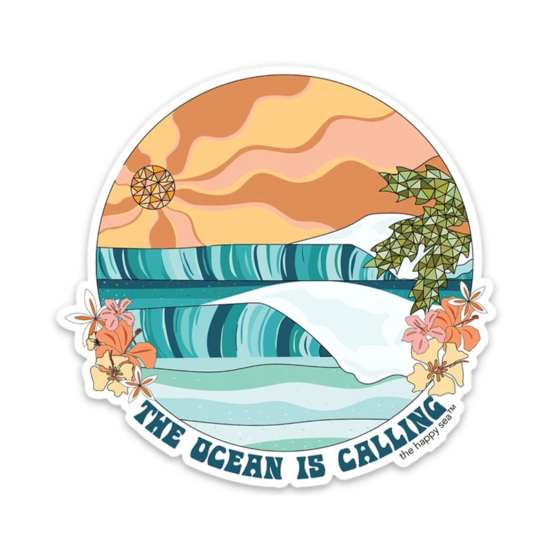 4 The Ocean Is Calling Vinyl Sticker