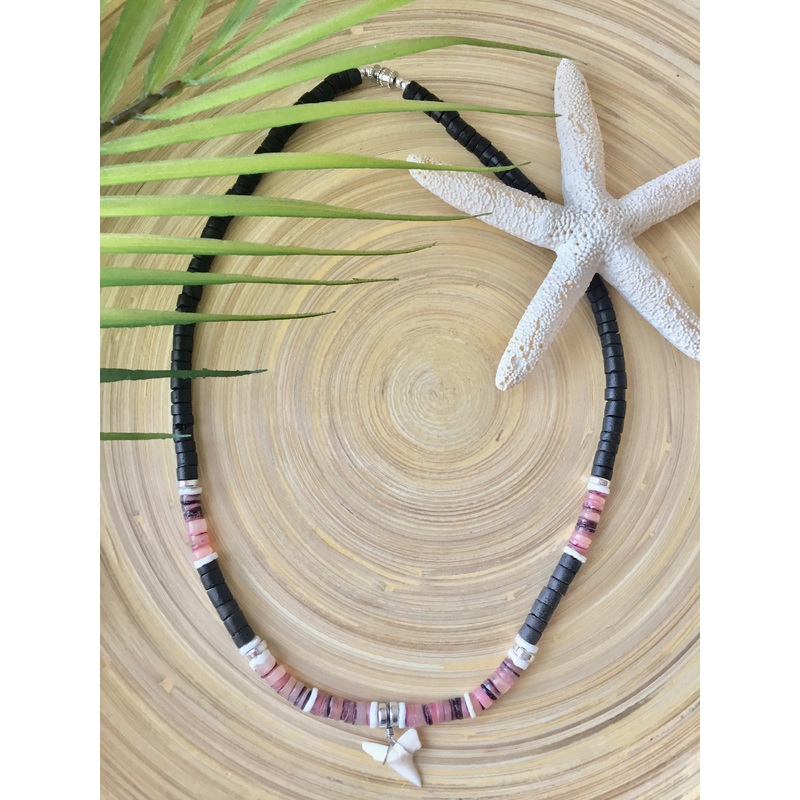 Coco Bead Shell Necklace (Pink/Purple)