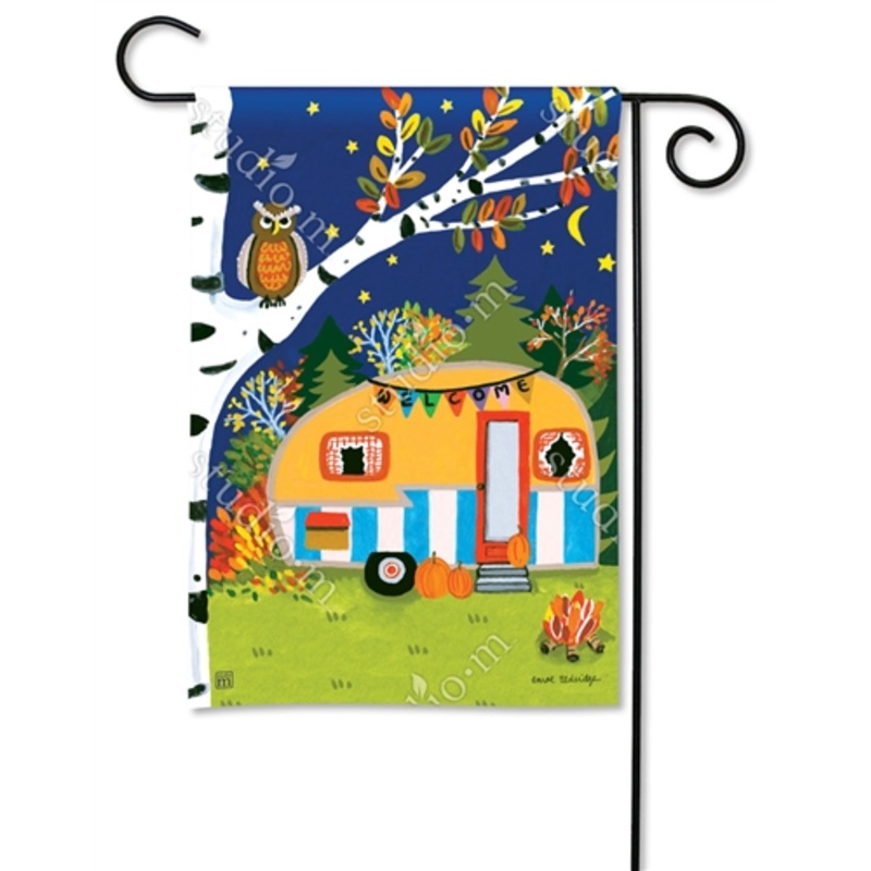 Fall Camping Garden Flag