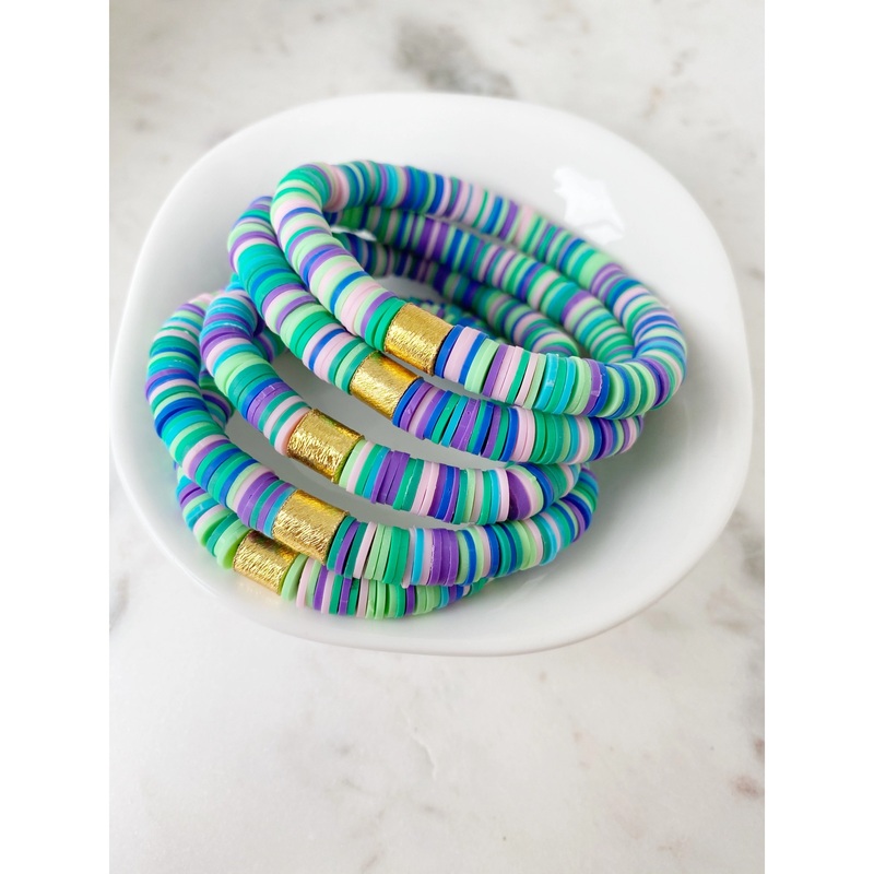 Mermaid Multi Heishi Color Pop Bracelet