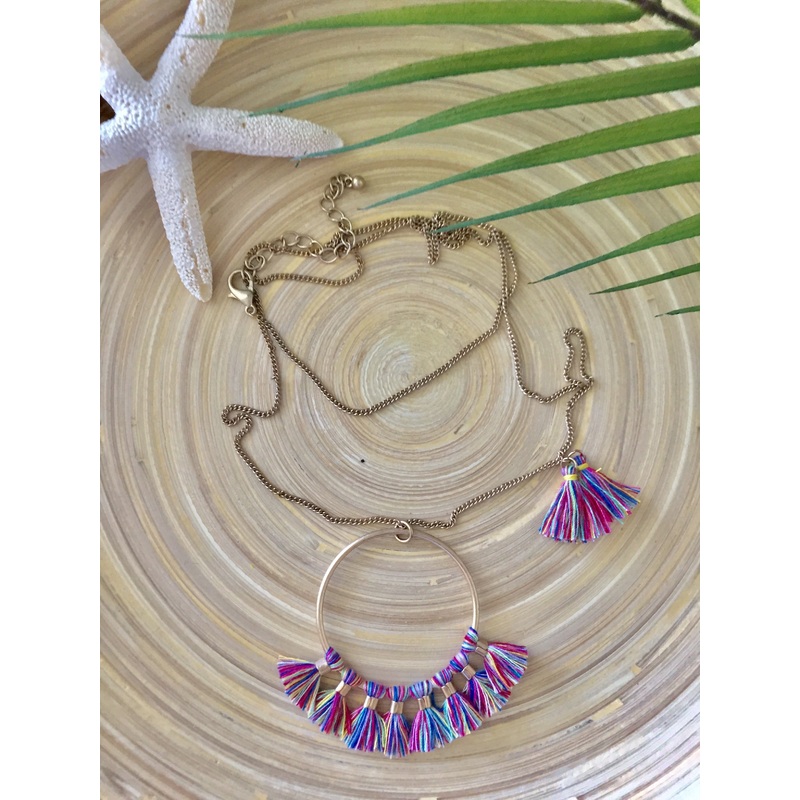 Multi Color Tassel Necklace