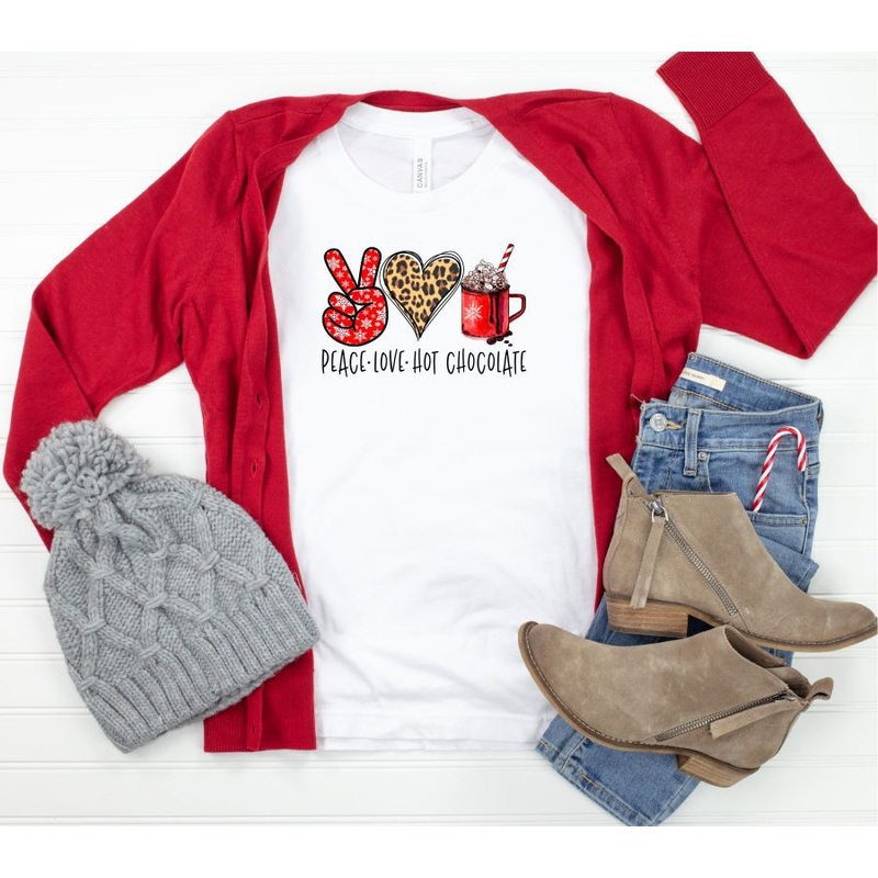 Peace Love Hot Chocolate Crew Neck Tee