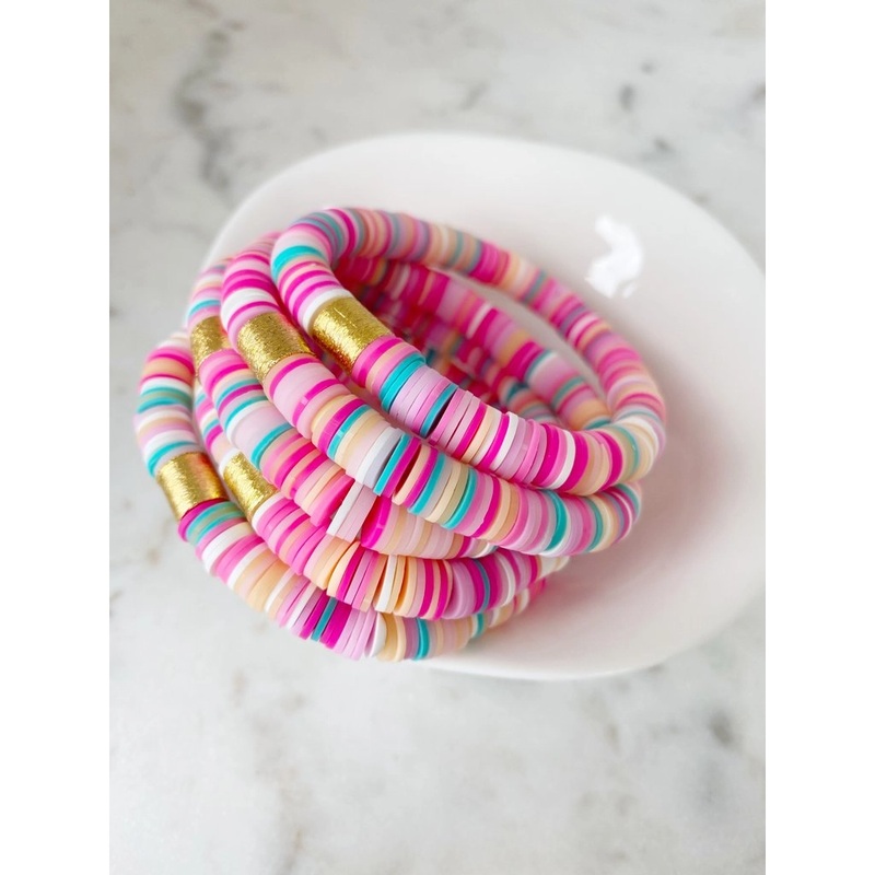 Peachy Pink Heishi Color Pop Bracelet