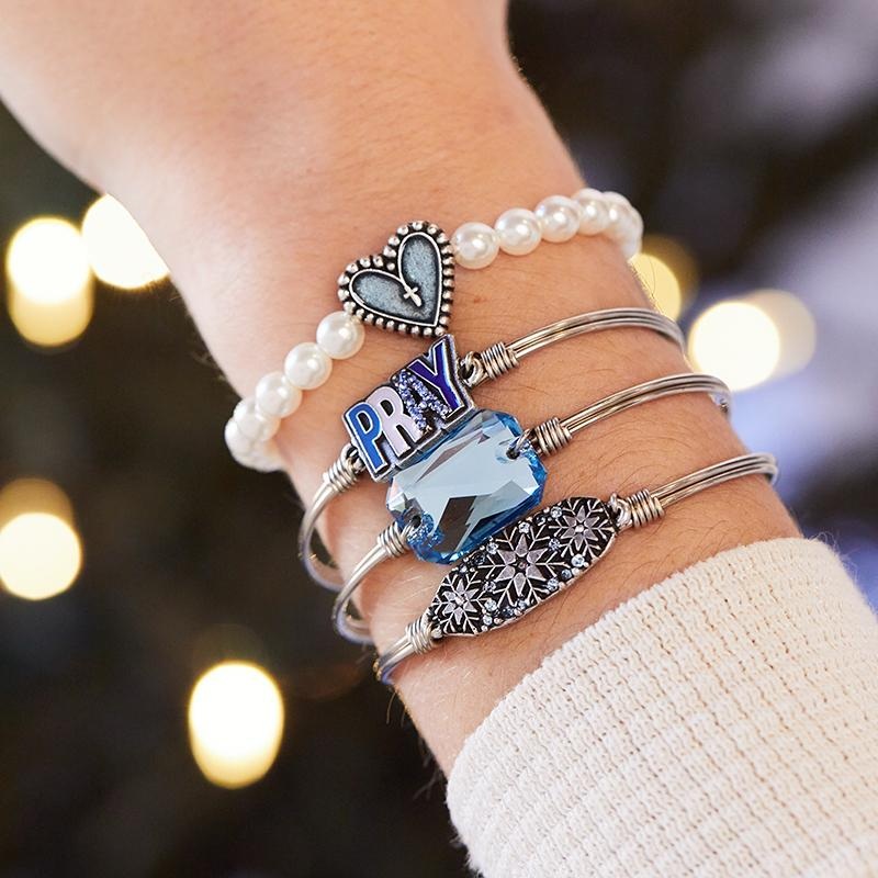 Snowflake Medley Bangle Bracelet