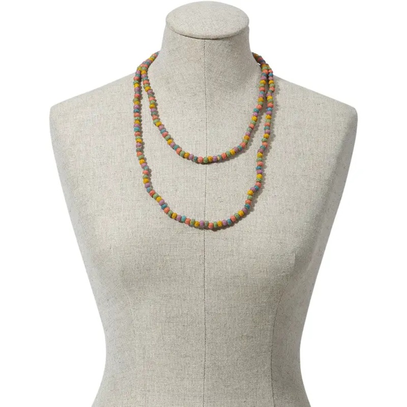 Spring Clay Bead Stretch Necklace