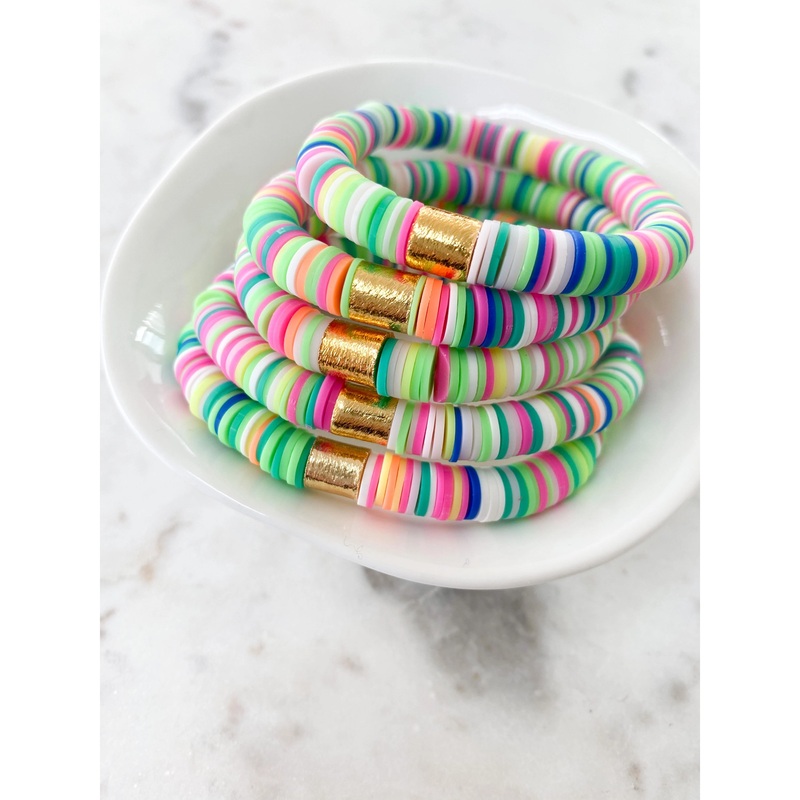 Spring Multi Heishi Color Pop Bracelet