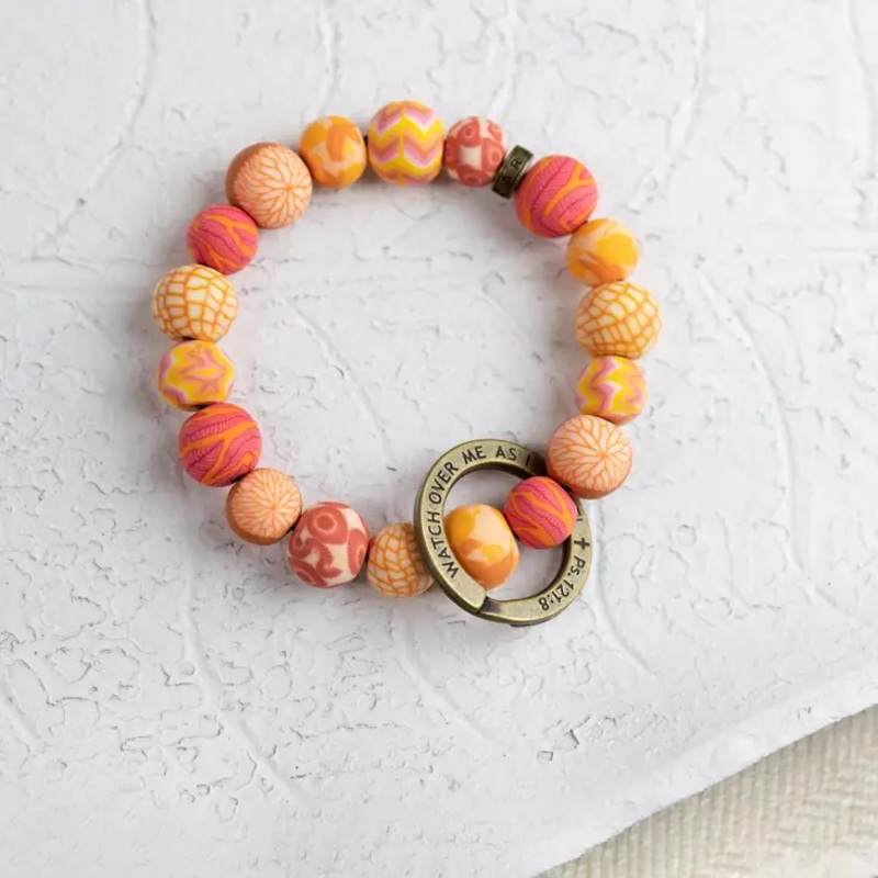 Watch Over Me Wrist Keychain (Coral)